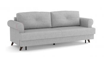 Оливер / диван - кровать 3-х местн. (еврокнижка) (велюр велутто серебряный 52 в Ирше - irsha.mebel54.com | фото