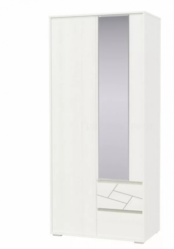 Шкаф 2-х дверный с ящиками Аделина 1000 Рамух белый в Ирше - irsha.mebel54.com | фото
