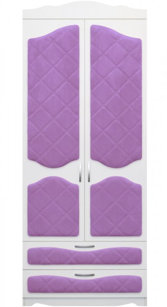 Шкаф 2-х створчатый с ящиками серии Иллюзия 67 Светло-фиолетовый в Ирше - irsha.mebel54.com | фото
