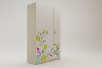 Шкаф 3-х створчатый с ящиками Флёр (Белый/корпус Клен) в Ирше - irsha.mebel54.com | фото