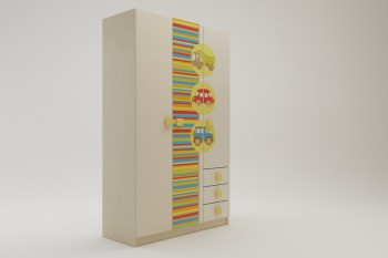 Шкаф 3-х створчатый с ящиками Клаксон (Бежевый/корпус Клен) в Ирше - irsha.mebel54.com | фото
