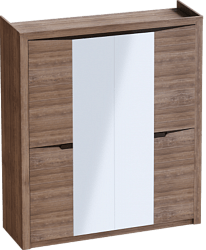 Шкаф четырехдверный Соренто с комплектом полок (3 шт)Дуб стирлинг/Кофе структурный матовый в Ирше - irsha.mebel54.com | фото