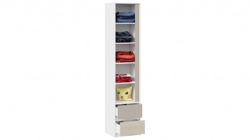 Шкаф для белья комбинированный «Сканди» Дуб Гарден/Белый/Глиняный серый в Ирше - irsha.mebel54.com | фото