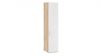 Шкаф для белья с 1 глухой дверью «Эмбер» Яблоня Беллуно/Белый глянец в Ирше - irsha.mebel54.com | фото