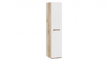 Шкаф для белья с 1-ой дверью «Фьюжн» Дуб Делано/Белый глянец в Ирше - irsha.mebel54.com | фото