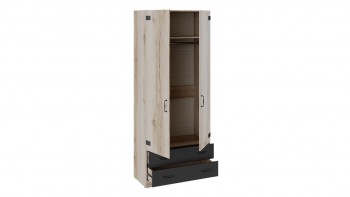 Шкаф для одежды комбинированный «Окланд» (Фон Черный/Дуб Делано) в Ирше - irsha.mebel54.com | фото