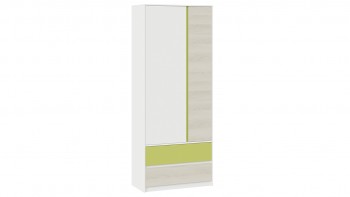 Шкаф для одежды комбинированный «Сканди» Дуб Гарден/Белый/Зеленый в Ирше - irsha.mebel54.com | фото