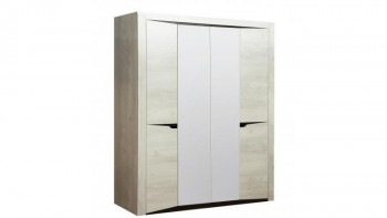 Шкаф для одежды "Лючия" (4-х дв.) (венге / белый) в Ирше - irsha.mebel54.com | фото