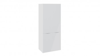 Шкаф для одежды с 2 дверями со стеклом «Глосс» (Белый глянец/Стекло ) в Ирше - irsha.mebel54.com | фото