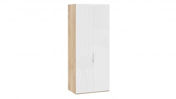 Шкаф для одежды с 2 глухими дверями «Эмбер» Яблоня Беллуно/Белый глянец в Ирше - irsha.mebel54.com | фото