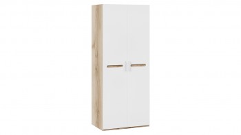 Шкаф для одежды с 2-мя дверями «Фьюжн» Дуб Делано/Белый глянец в Ирше - irsha.mebel54.com | фото