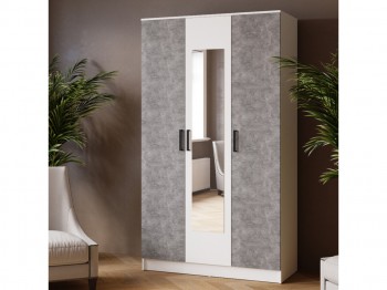 Шкаф комбинированный Ларс (1,2) с зеркалом белый/ателье светлое в Ирше - irsha.mebel54.com | фото