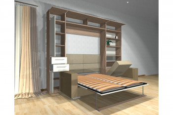 Шкаф-кровать с диваном Каролина в Ирше - irsha.mebel54.com | фото
