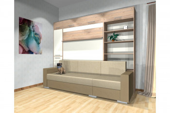 Шкаф-кровать с диваном Каролина в Ирше - irsha.mebel54.com | фото