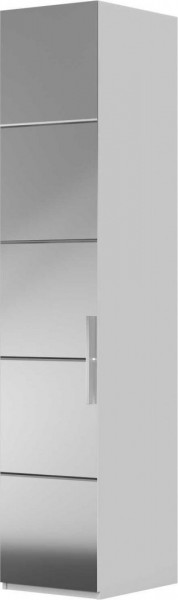 Шкаф ШР-1 зеркало, левый, Вива (Белый/Белый глянец/Платина) в Ирше - irsha.mebel54.com | фото