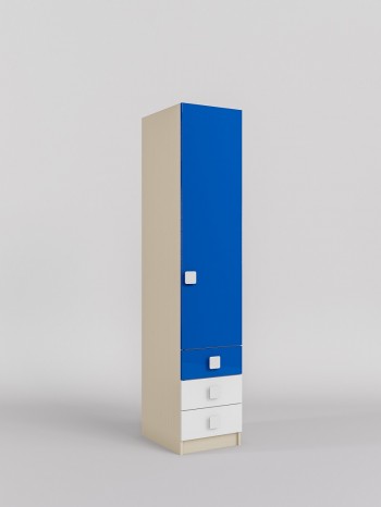 Шкаф угловой (секция с ящиками) Скай люкс (Синий/Белый/корпус Клен) в Ирше - irsha.mebel54.com | фото