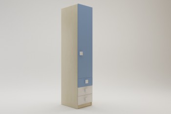 Шкаф угловой (секция с ящиками) Скай (Синий/Белый/корпус Клен) в Ирше - irsha.mebel54.com | фото