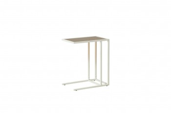 Стол приставной Скандик 42.24 (со стеклом) (металл: белый) в Ирше - irsha.mebel54.com | фото