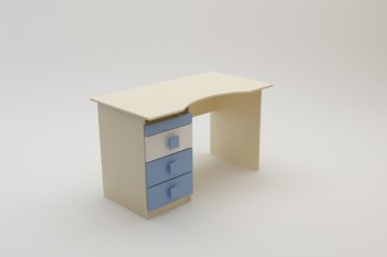 Стол (столешница с выемкой) Скай (Синий/Белый/корпус Клен) в Ирше - irsha.mebel54.com | фото