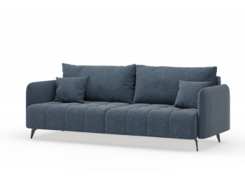 Валериан диван трёхместный прямой Синий, ткань RICO FLEX 101 в Ирше - irsha.mebel54.com | фото