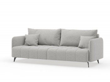 Валериан диван трёхместный прямой Светло-серый, ткань RICO FLEX 108 в Ирше - irsha.mebel54.com | фото